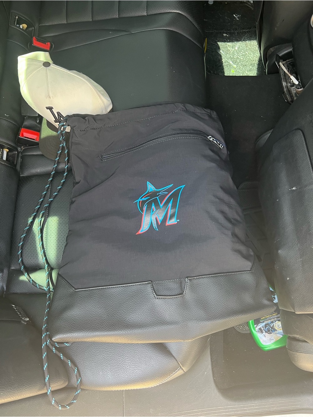 MLB Black Drawstring Backpack